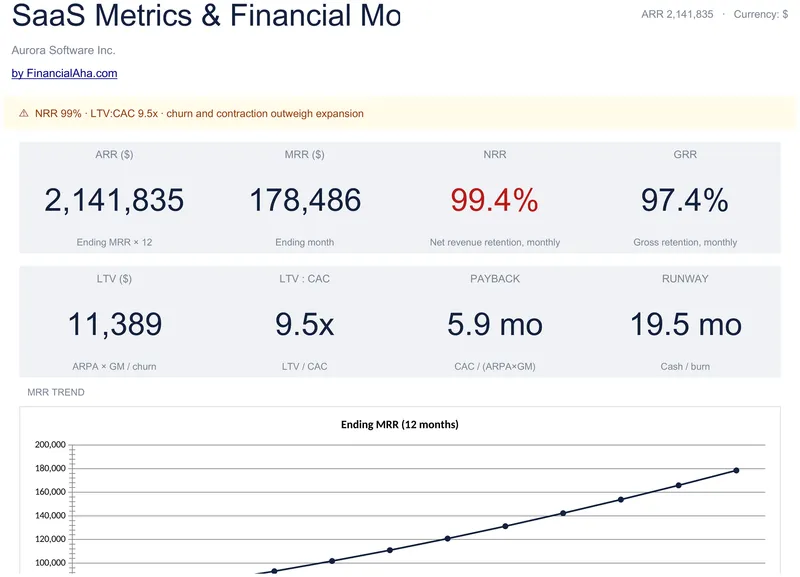 SaaS Metrics & Financial Model