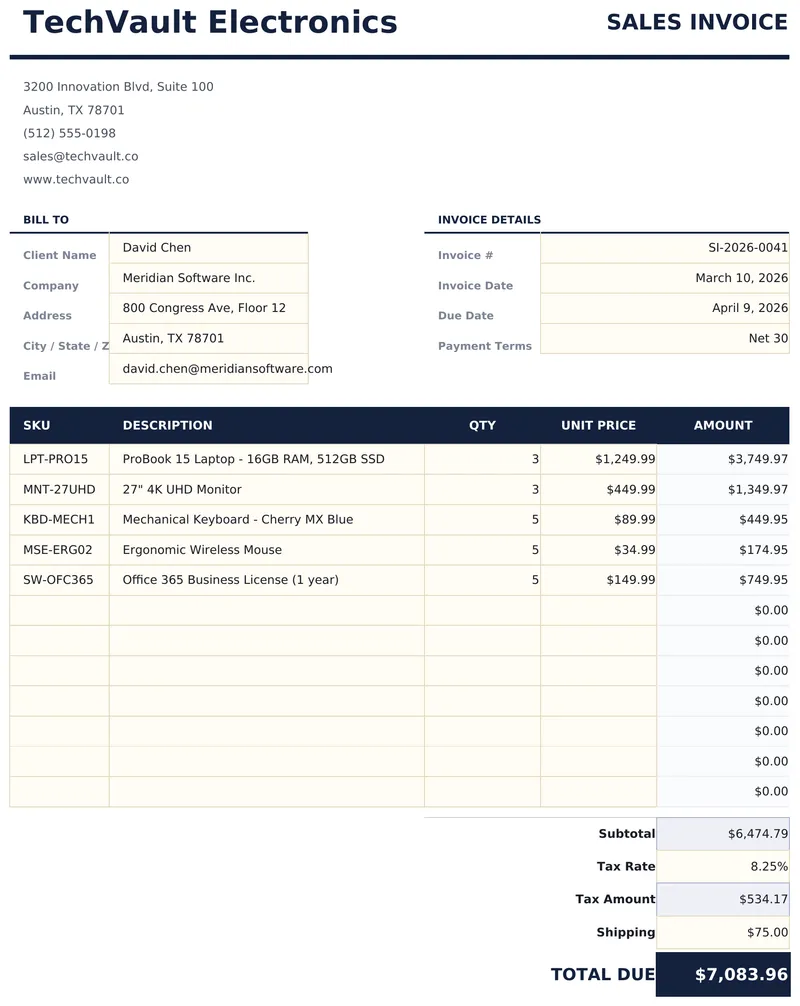 Sales Invoice