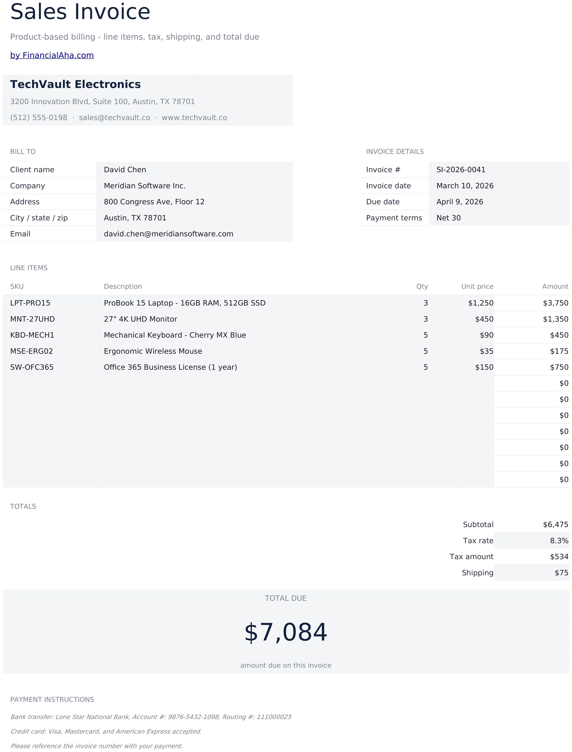 Sales Invoice preview