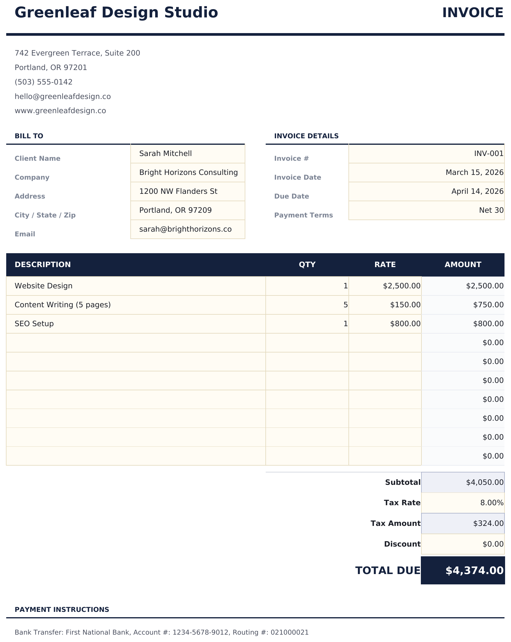 Essentials template preview