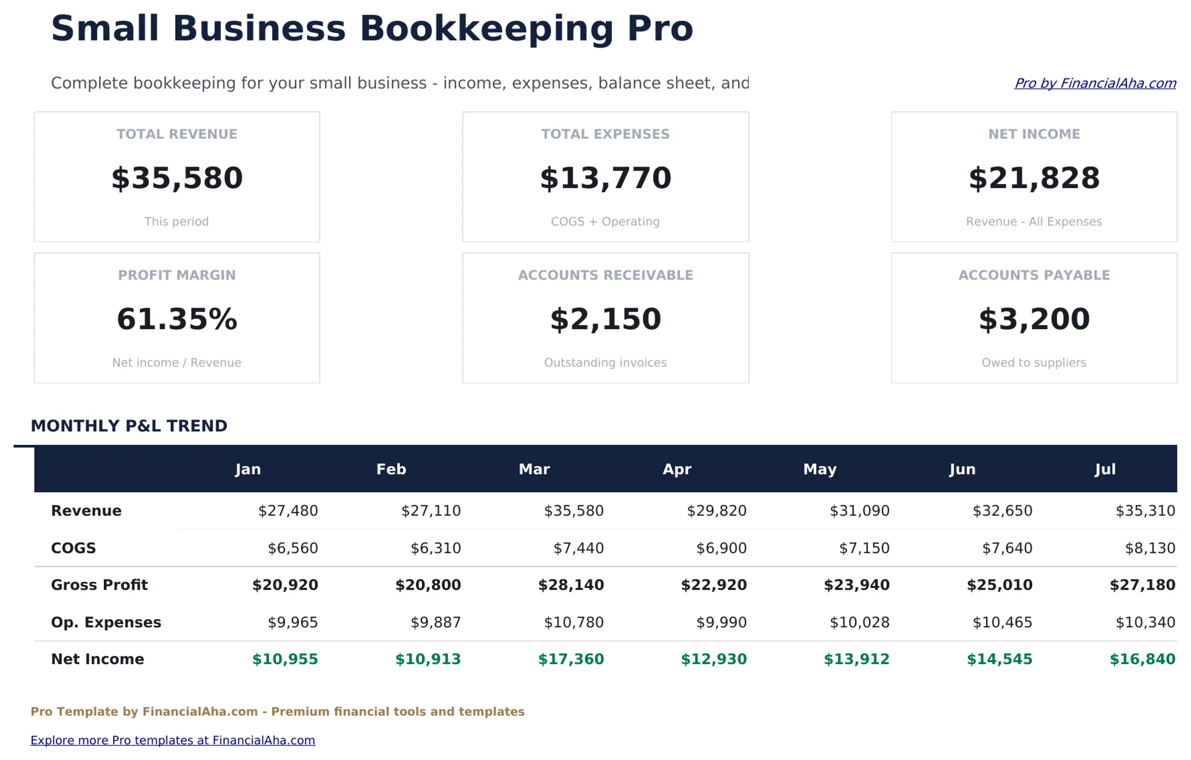 Small Business Bookkeeping Pro preview