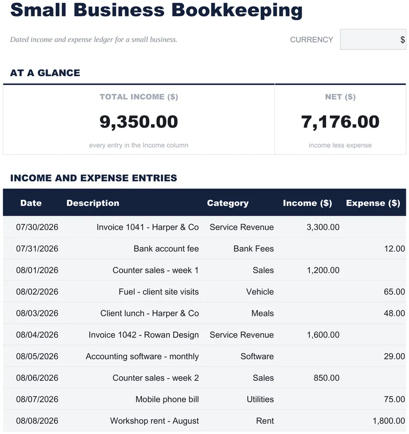 Small Business Bookkeeping