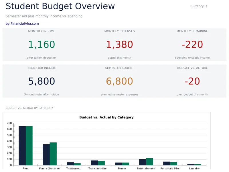 Student Budget preview
