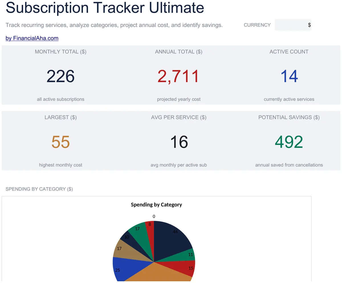 Subscription Tracker Ultimate