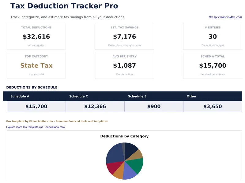 Tax Deduction Tracker Pro preview