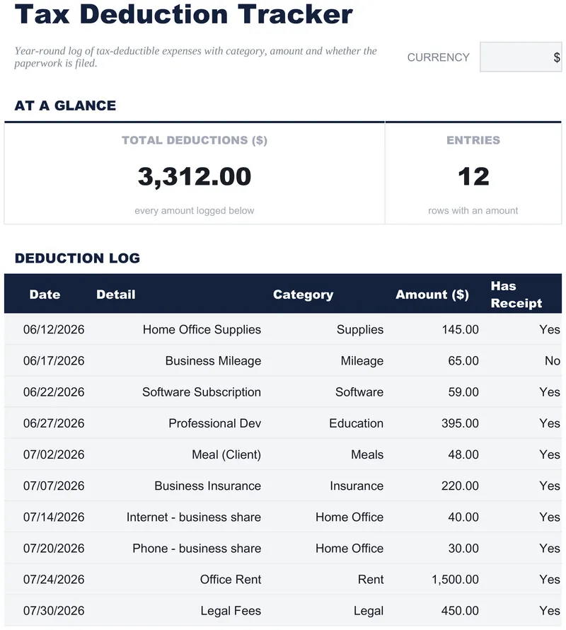 Belastingaftrektracker