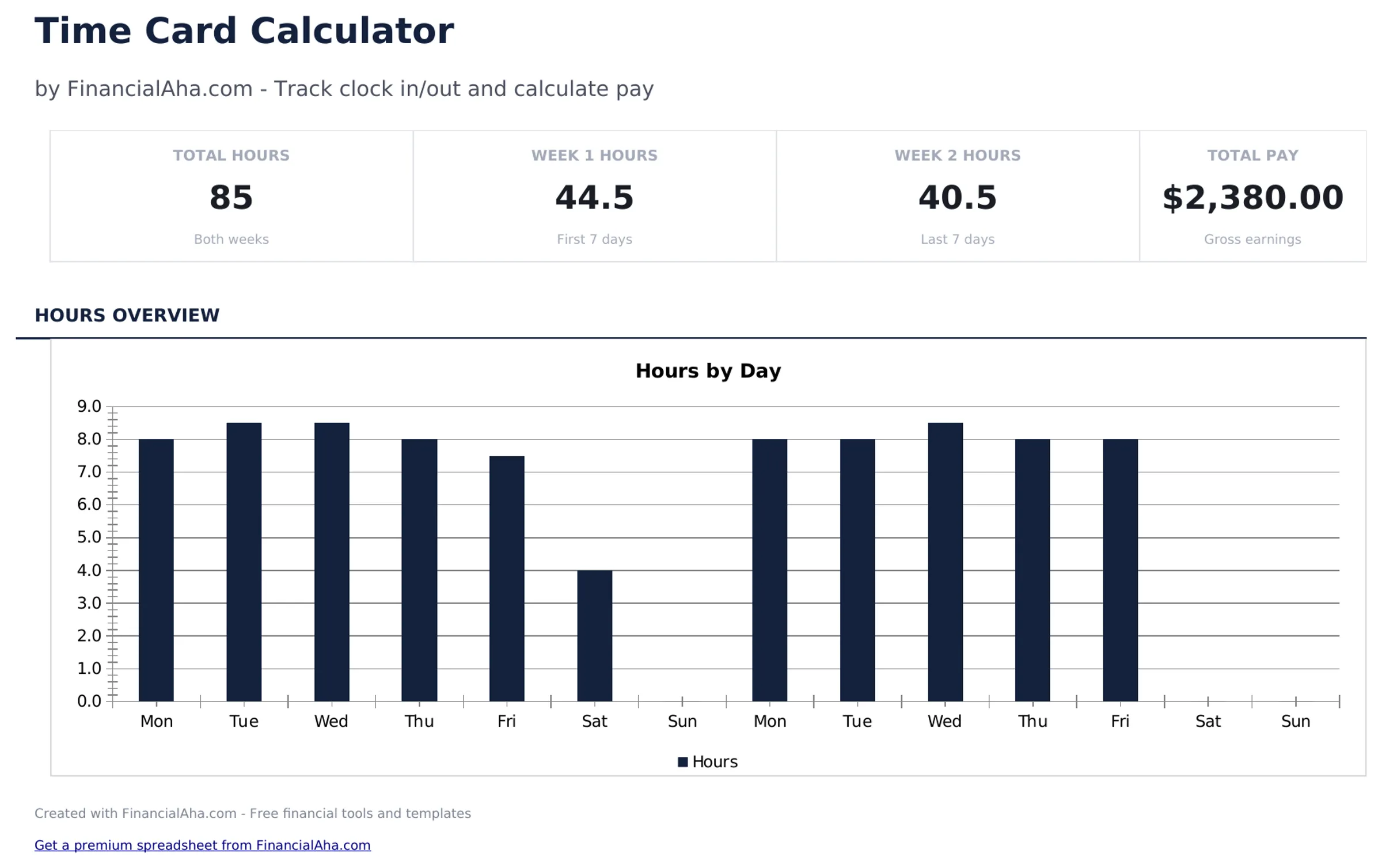 Time Card Calculator preview