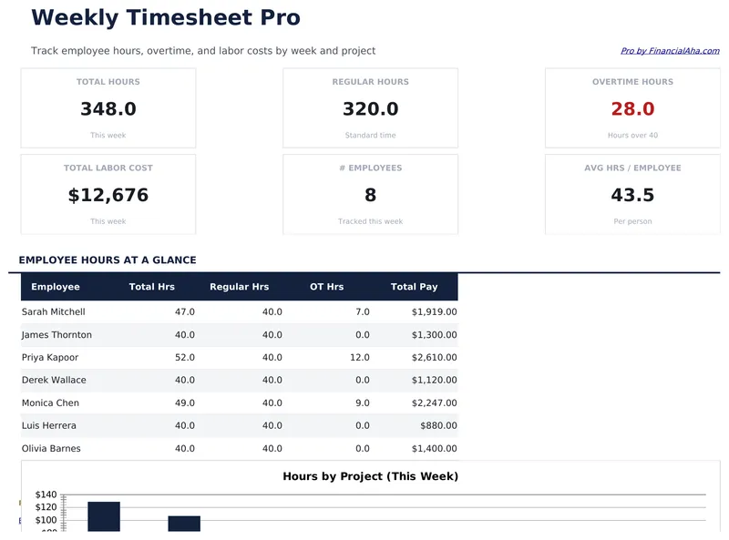 Weekly Timesheet Pro preview