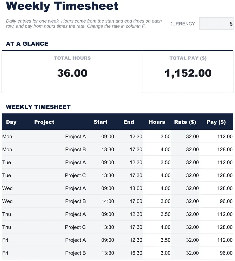 Weekly Timesheet