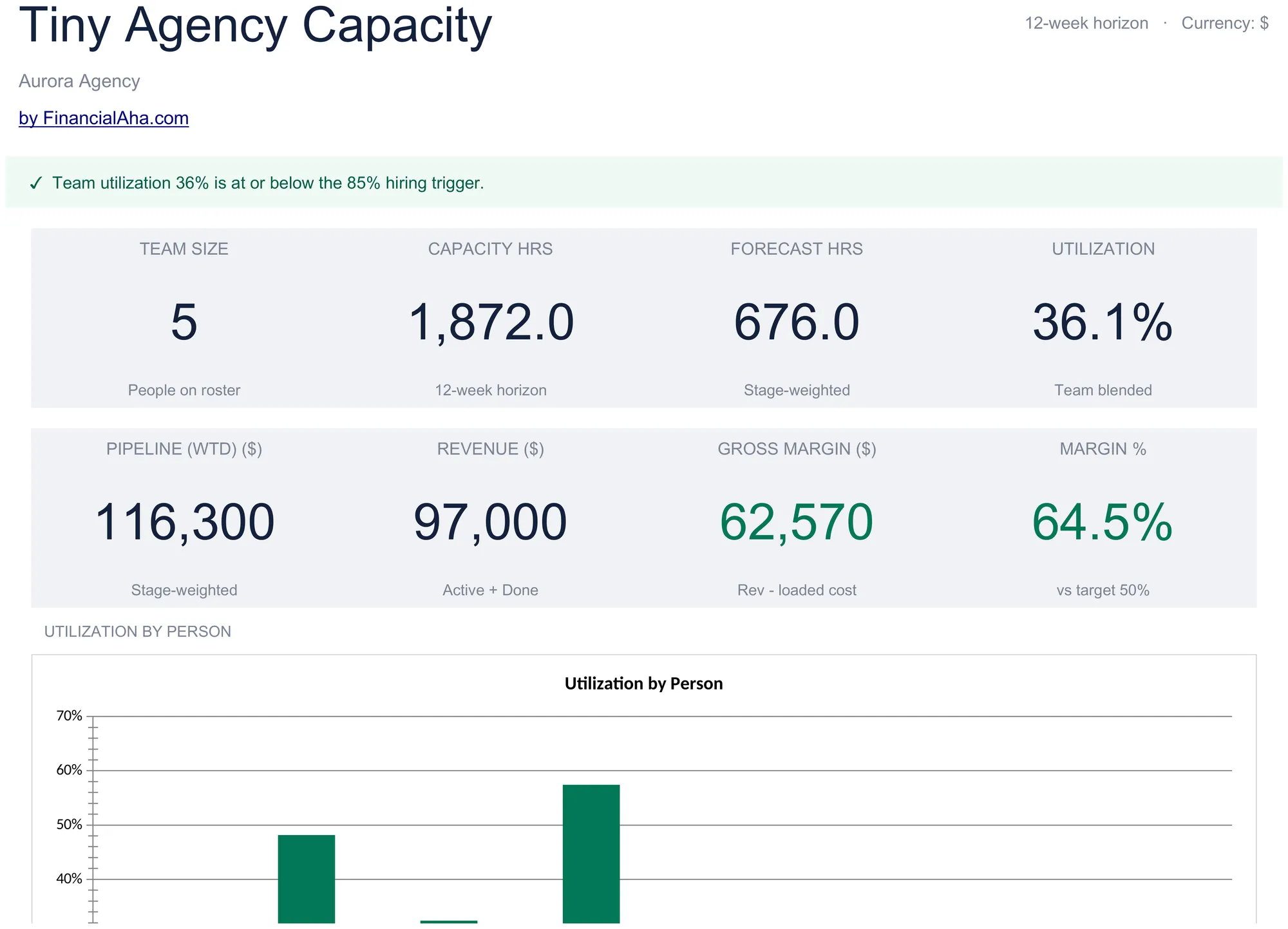 Tiny Agency Capacity Template Preview