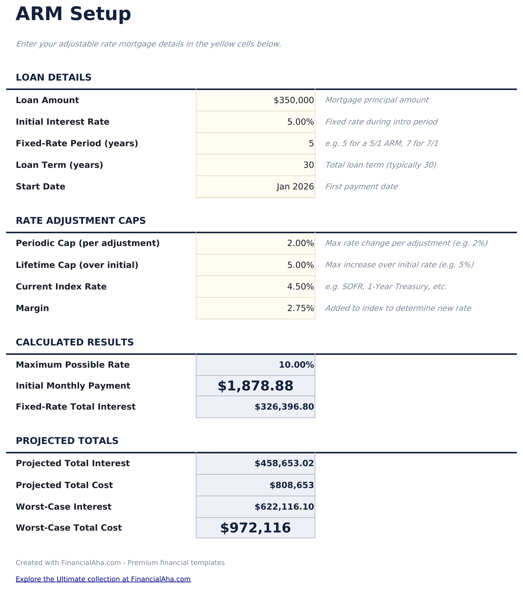 ARM Calculator - Arm Setup