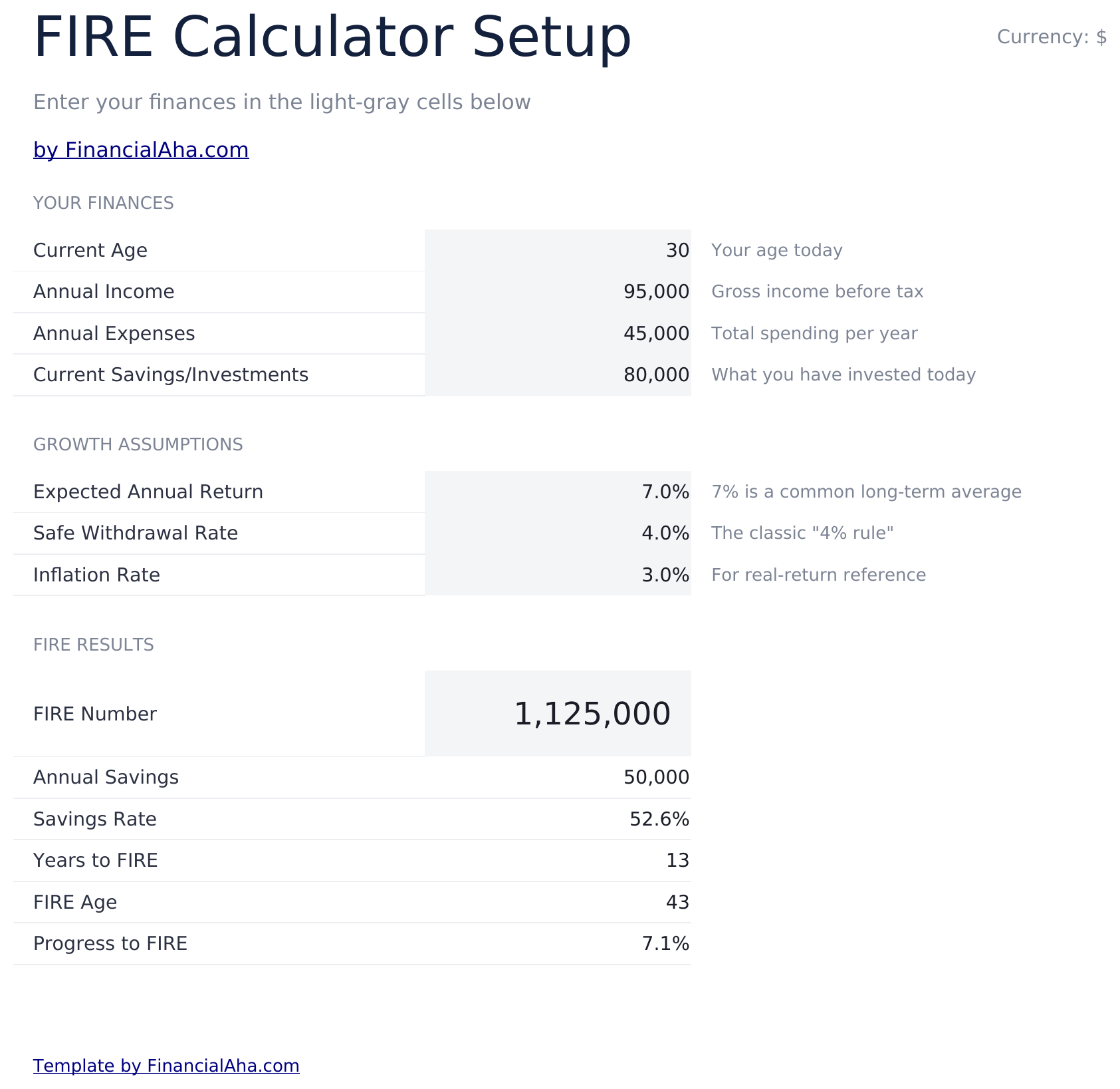 FIRE 计算器 - Fire Setup
