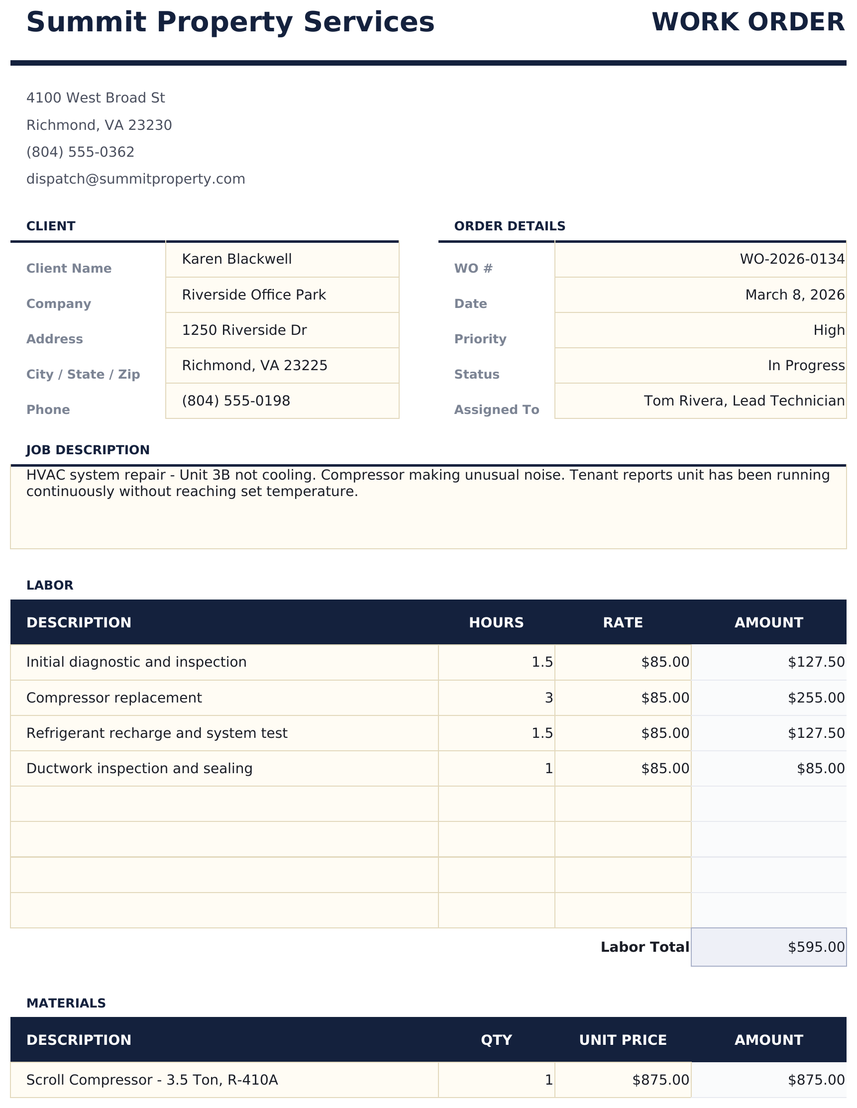 Work Order - Work Order