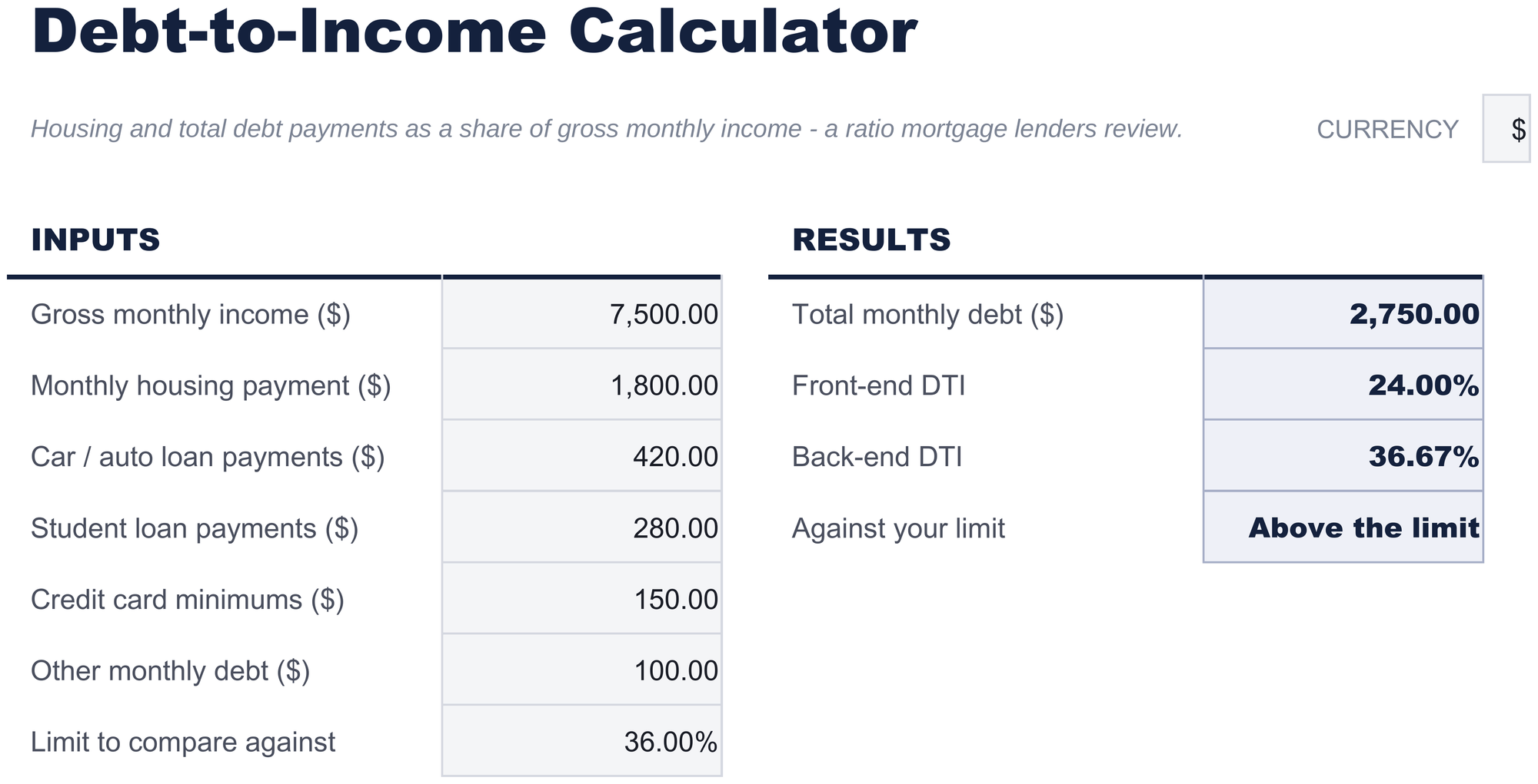 FinancialAha Debt-to-Income Calculator spreadsheet template - DTI sheet