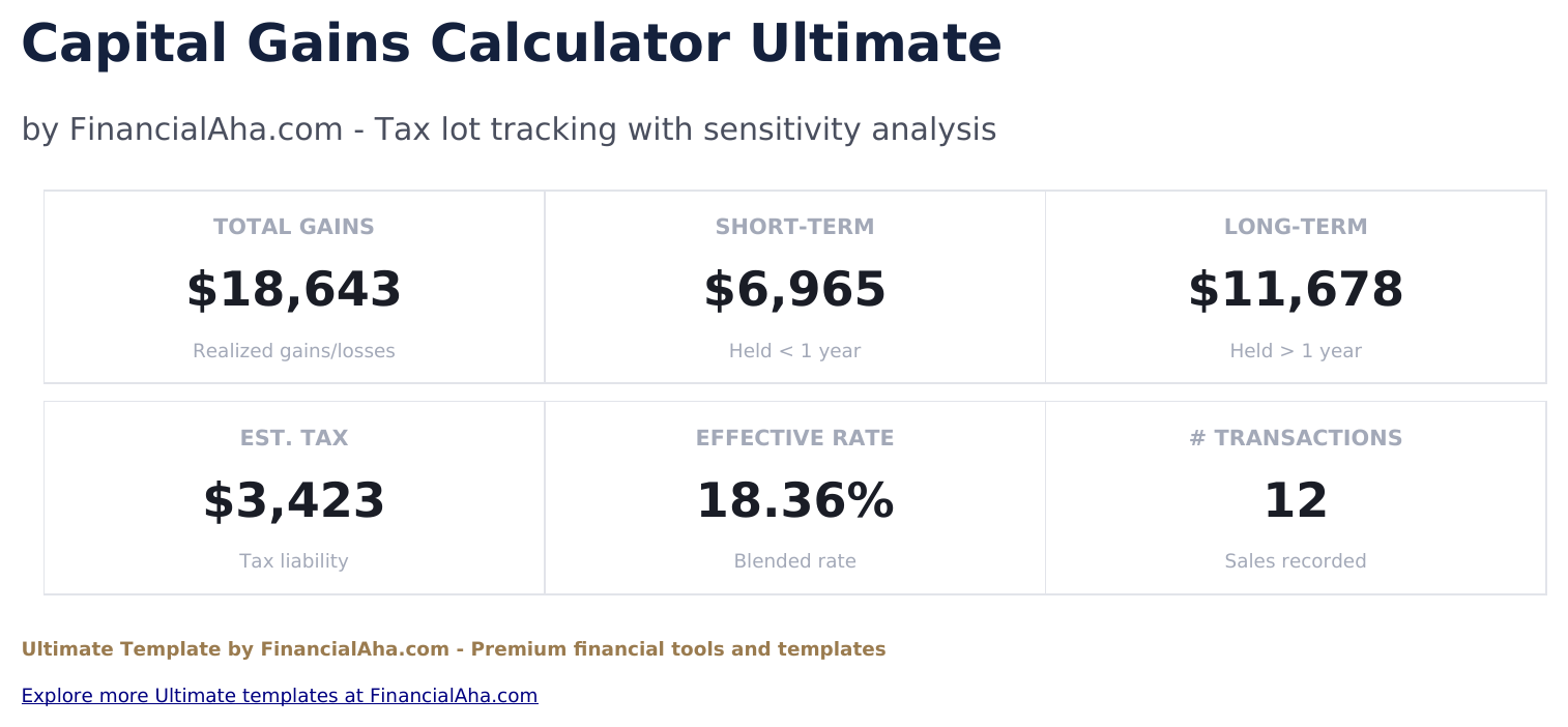 Calculadora de Ganancias de Capital Ultimate - Dashboard